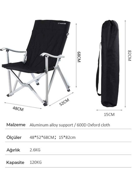 Dachuan Katlanır Kamp Sandalyesi-Siyah fırsatları