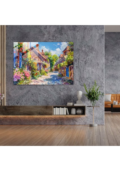 Claude Monet Köyü Sahne Duvar Dekorasyonu - Claude Monet, Claude Monet, Cam Sanatı, Duvar Dekorasyonu, 45 x 30 cm modelleri