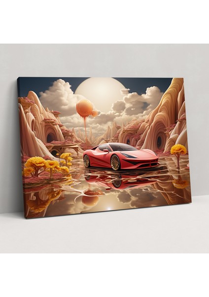Ferrari Kanvas Tablo - Gerçeküstü Rüya Gibi Duvar Tablosu - Ferrari, Ferrari, Duvar Dekorasyonu, Kanvas Tablo, 50 x 30 cm