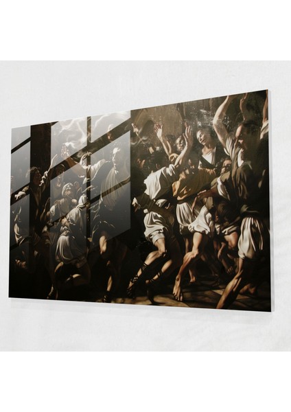 Caravaggio Stili Cam Sanatı - Caravaggio, Enerjik, Caravaggio Stili, Dinamik, 45 x 30 cm