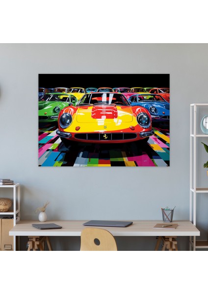 Ferrari Kanvas Tablo - Ferrari, Ferrari Modelleri, Duvar Dekorasyonu, Heyecan, 50 x 30 cm