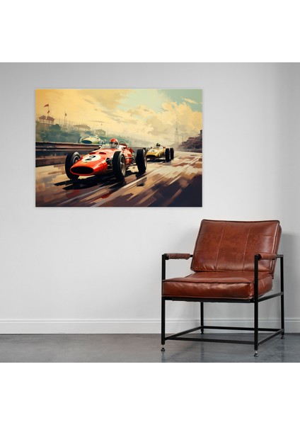 Formula 1 Duvar Tablosu - Retro Vintage Kanvas Tablo - Formula 1, Formula 1, Kanvas Tablo, 50 x 30 cm fiyatları
