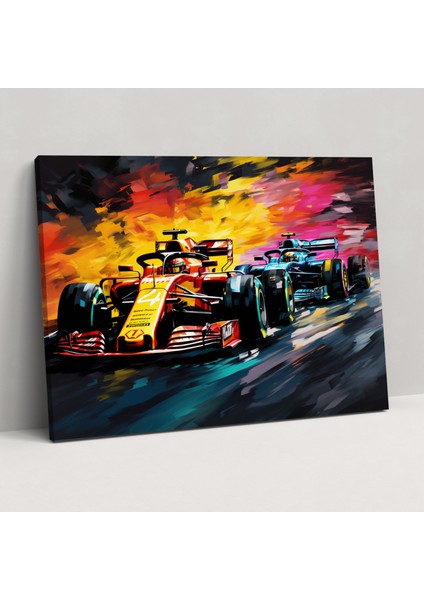 Formula 1 Kanvas Tablo - Formül 1, Heyecan, Duvar Tablosu, Kanvas Tablo, 50 x 30 cm