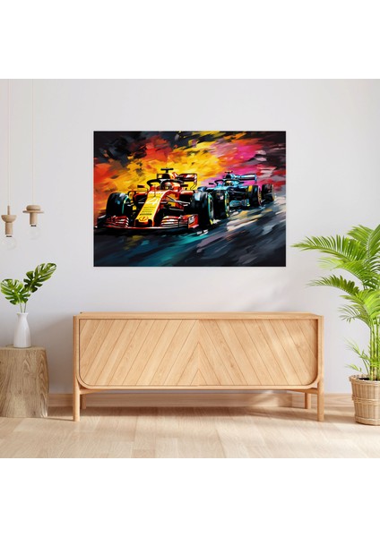 Formula 1 Kanvas Tablo - Formül 1, Heyecan, Duvar Tablosu, Kanvas Tablo, 50 x 30 cm