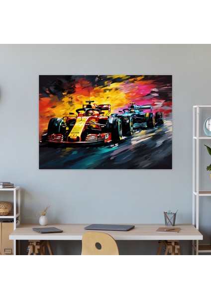 Formula 1 Kanvas Tablo - Formül 1, Heyecan, Duvar Tablosu, Kanvas Tablo, 50 x 30 cm