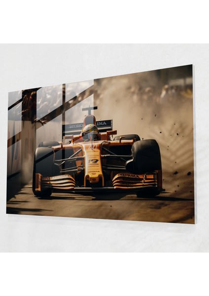 Yoğun Formula 1 Cam Baskı - Formül 1, Tezahürat Yapan Kalabalık, Yakın Çekim, Gerçekçi Fotoğrafçılık, 45 x 30 cm