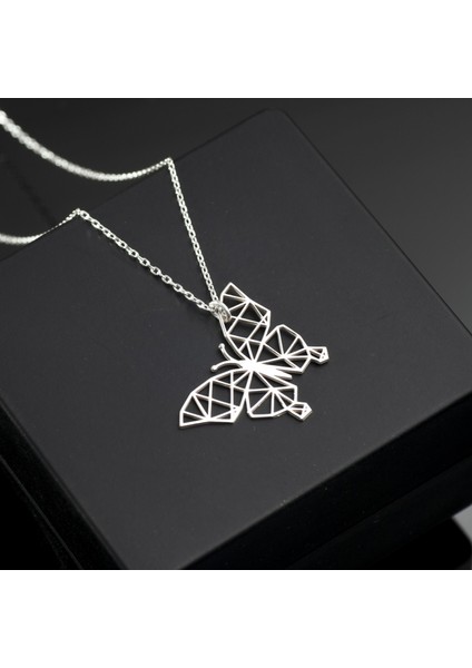 925 Ayar Gümüş Kelebek Kolye Özel Tasarım