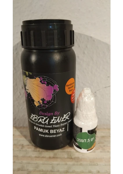 Ebru Ener Anka Vernikli Genel Yüzey Boyası Pamuk Beyaz 250 Gr. ve Katkı Maddesi 7,5 Gr.