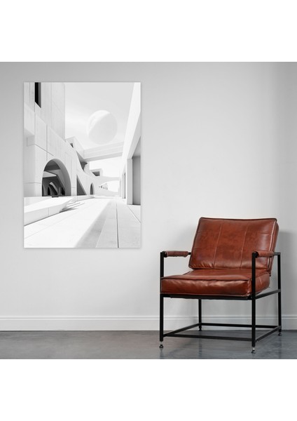 Fütürizm Kanvas Tablo Mimari - Fütürizm, Minimalist Estetik, Ev Dekorasyonu, Fütüristik Mimari, 50 x 70 cm