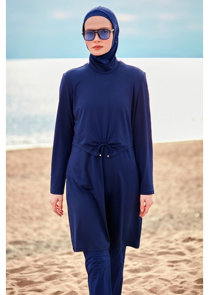 Likralı Lacivert Tam Kapalı Tesettür Mayo M2462 fiyatları