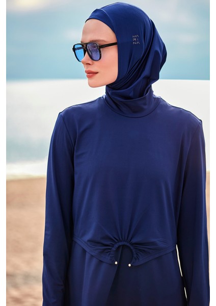 Likralı Lacivert Tam Kapalı Tesettür Mayo M2462 modelleri