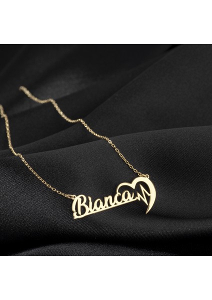 925 Ayar Gümüş Kalpli Isim Kolye Özel Tasarım fiyatları