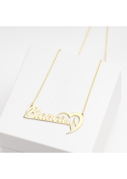 925 Ayar Gümüş Kalpli Isim Kolye Özel Tasarım modelleri