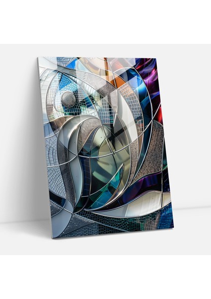 Fütürizm Sanat Tarzı Cam Duvar Sanatı - Techno Desenler - Fütürizm, Cam Baskı, Duvar Dekorasyonu, Desenler, 60 x 90 cm