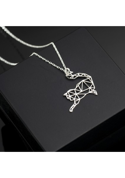 925 Ayar Gümüş Kedi Kolye Özel Tasarım