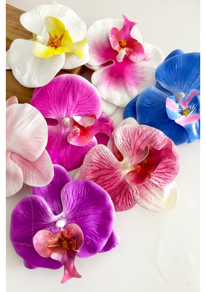 6 Adet Aloha Orkide Çiçeği Floral Pens Toka