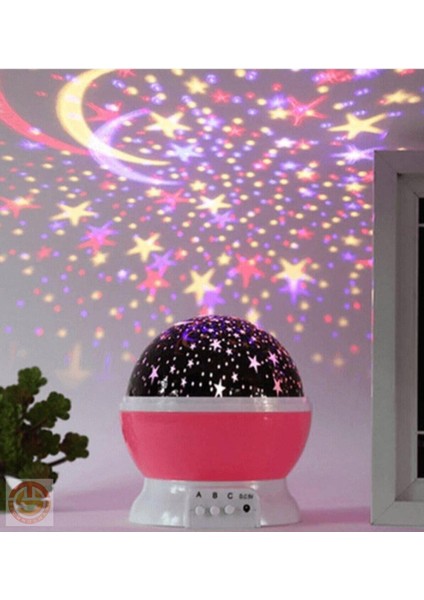 Dönen Renkli Star Master Yıldızlı Gökyüzü Projeksiyon Gece Lambası Masa Lambası modelleri