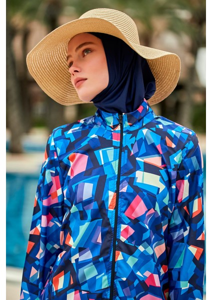 Desenli Tam Kapalı Tesettür Mayo R2405 indirimleri