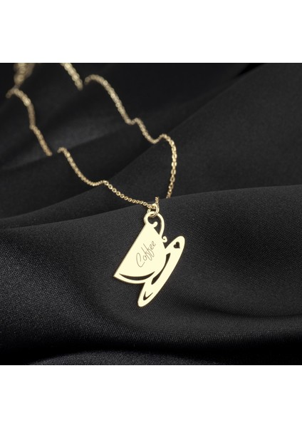 925 Ayar Gümüş Kahve Fincanı Isim Kolye Özel Tasarım fiyatları