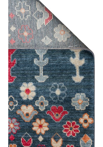 Zara Zr 17 Navy Multy Otantik Desenli Özel Hav Vermeyen ve Kolay Temizlenebilir Tensel Kullanılarak El Emeği ile Özel Tezgahlarda Üretilen Modern Uşak Halısı fiyatları