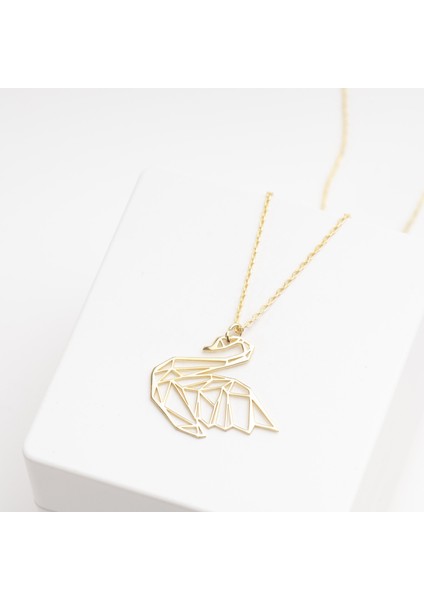 925 Ayar Gümüş Kuğ Origami Kolye Özel Tasarım modelleri