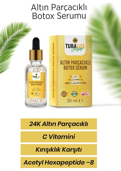 24K Altın Parçacıklı Botoks Etkili Cilt Bakım Serumu 30 ml