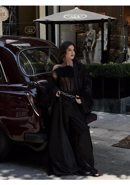 Tüylü Kimono Pantolon Takımı modelleri