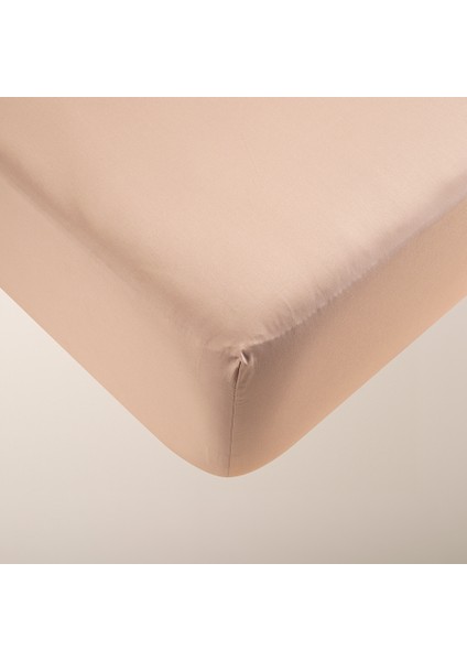 %100 Pamuk Saten Lastikli Çarşaf Seti 100x200 cm Taş - Lia Serisi fırsatları