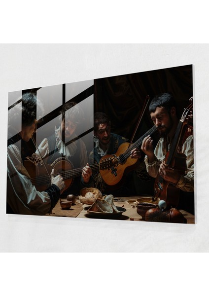 Caravaggio Stili Cam Baskı: Müzisyenler - Caravaggio, Cam Baskı, Ev Dekorasyonu, Caravaggio Stili, 45 x 30 cm