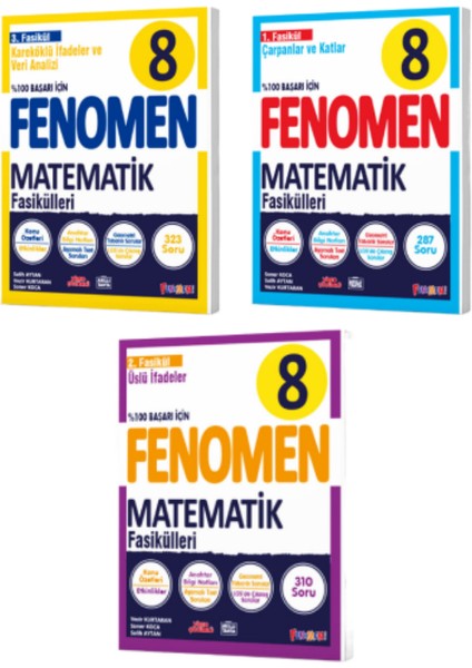 Fenomen Yayıncılık 8. Sınıf Matematik 1 - 2 - 3 Fasikül Set