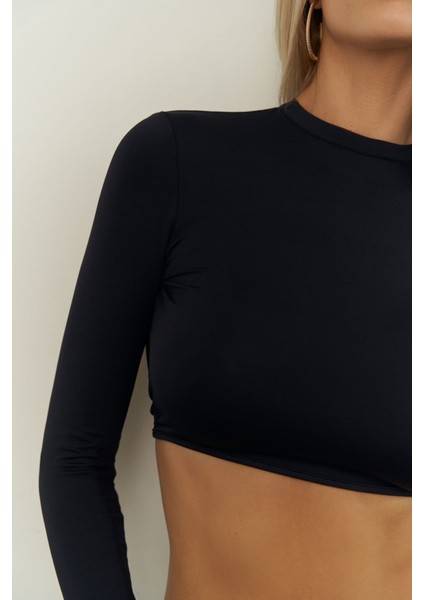 Bonita Siyah Crop Etek Takım