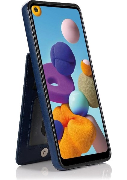 Kredi ile Samsung Galaxy A21 Kart Tutucu Kılıf Cüzdan ile Uyumlu (Yurt Dışından)