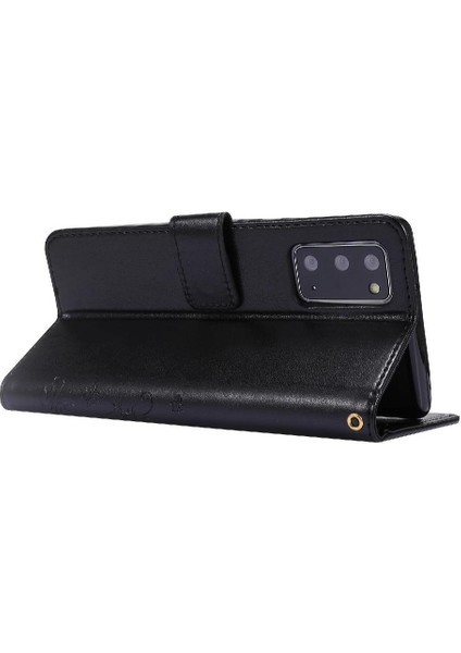 Samsung Galaxy Not 20 Için Pu Deri Bilek Kayışı Kickstand Kart Durumda (Yurt Dışından)