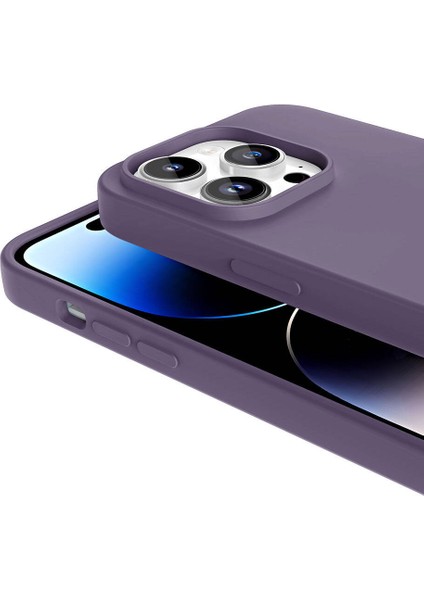 Apple iPhone 14 Pro Max Uyumlu Kılıf Magsafe Şarj Özellikli Sıvı Teknolojili Silinebilir Sert Kapak