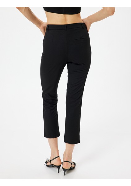 Crop Paça Cigarette Pantolon Regular Fit fırsatları