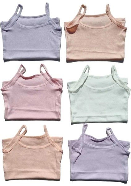 Kız Çocuk 6'Lı Premium Fitilli Penye Kumaş Ip Askılı Atlet fiyatları