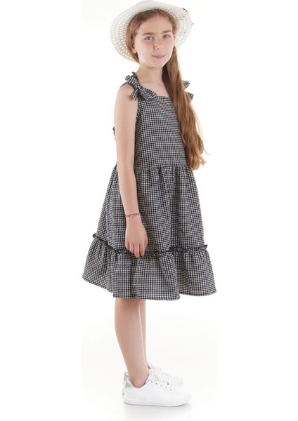 Kız Çocuk Elbise Gofre Pitikare Şapkalı Set Elbise Pamuklu Ak2524 fırsatları