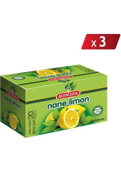 Nane Limon Bitki Çayı Süzen Poşet 20 x 2 gr - 3lü Paket