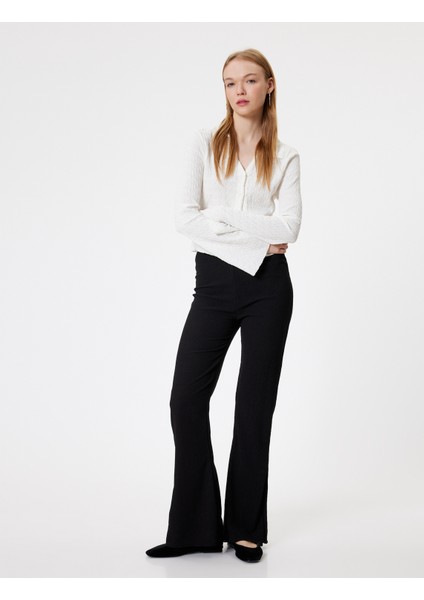 Ispanyol Paça Tayt Pantolon Yüksek Bel Skinny Fit