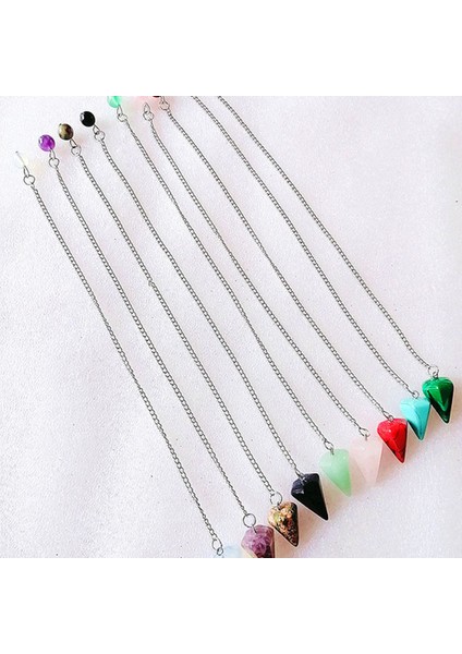 A3 Küçük Boyutlu Taş Sarkaç Maden Ametistleri Lapis Opal Kristal Koni Şifa Çakra Zincir Altıgen Kolye Takı (Yurt Dışından) fiyatları