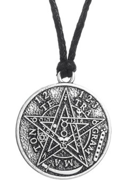 Gümüş Iskandinav Pentagram Solomon Tetragrammaton Kolye Kolye Vintage Stil Pagan Muska Takı (Yurt Dışından)