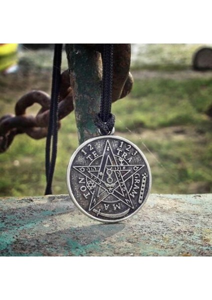 Gümüş Iskandinav Pentagram Solomon Tetragrammaton Kolye Kolye Vintage Stil Pagan Muska Takı (Yurt Dışından)