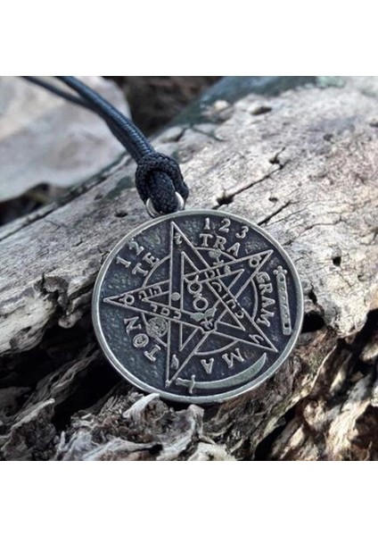Gümüş Iskandinav Pentagram Solomon Tetragrammaton Kolye Kolye Vintage Stil Pagan Muska Takı (Yurt Dışından)
