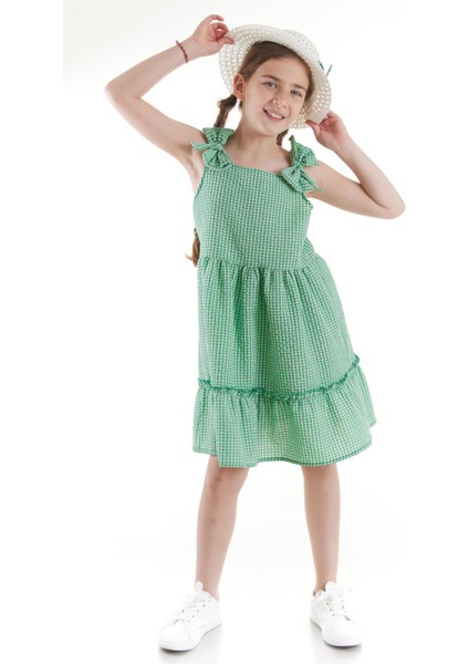 Kız Çocuk Elbise Gofre Pitikare Şapkalı Set Elbise Pamuklu Ak2524 fiyatları