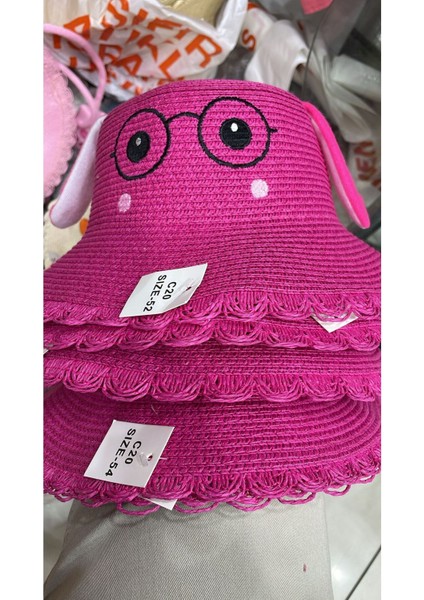 Sevimli Tavşan Pompalı Sesli Hareketli Hasır Pembe Nefes Alabilir UV Korumalı