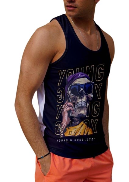 Dijital Baskılı Nefes Alan Clima Control Kumaş Erkek Askılı Plaj Tişört Atlet - MB0361 modelleri