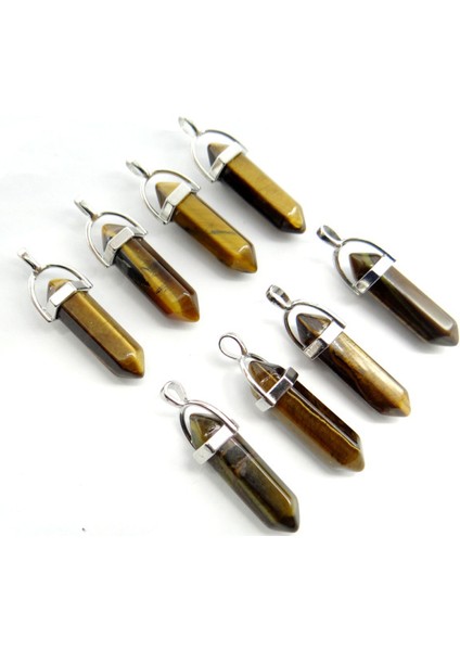 No.41 Doğal Taş Taş Kuvars Kristal Florit Sitrin Altıgen Sarkaç Reiki Charm Kolye Dıy Takı Yapımı Kolye (Yurt Dışından)