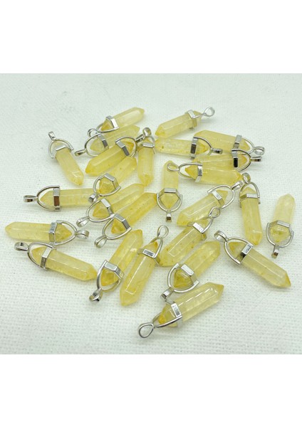 No.41 Doğal Taş Taş Kuvars Kristal Florit Sitrin Altıgen Sarkaç Reiki Charm Kolye Dıy Takı Yapımı Kolye (Yurt Dışından)