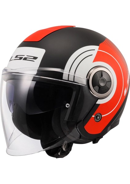 Classy Dısko Mat Siyah-Kırmızı-Beyaz Kask