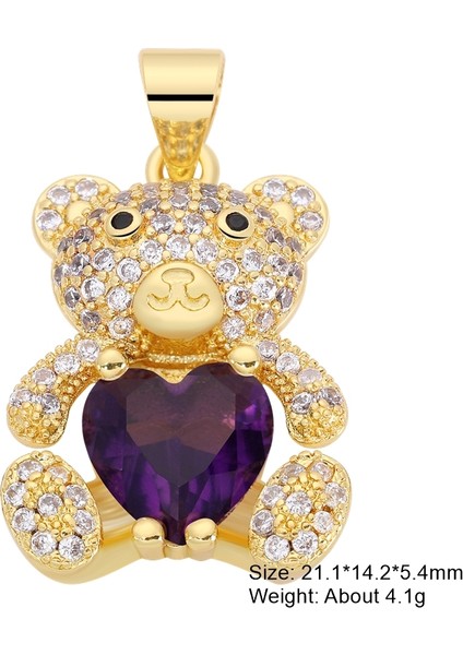 Pembe Juya Dıy Lüks Gökkuşağı Kristal Kaplamalı 18 K Gerçek Altın Kaplama Fatima Ayı Yılan Kare Oval Şekil Geometri Kolye Malzemeleri (Yurt Dışından)